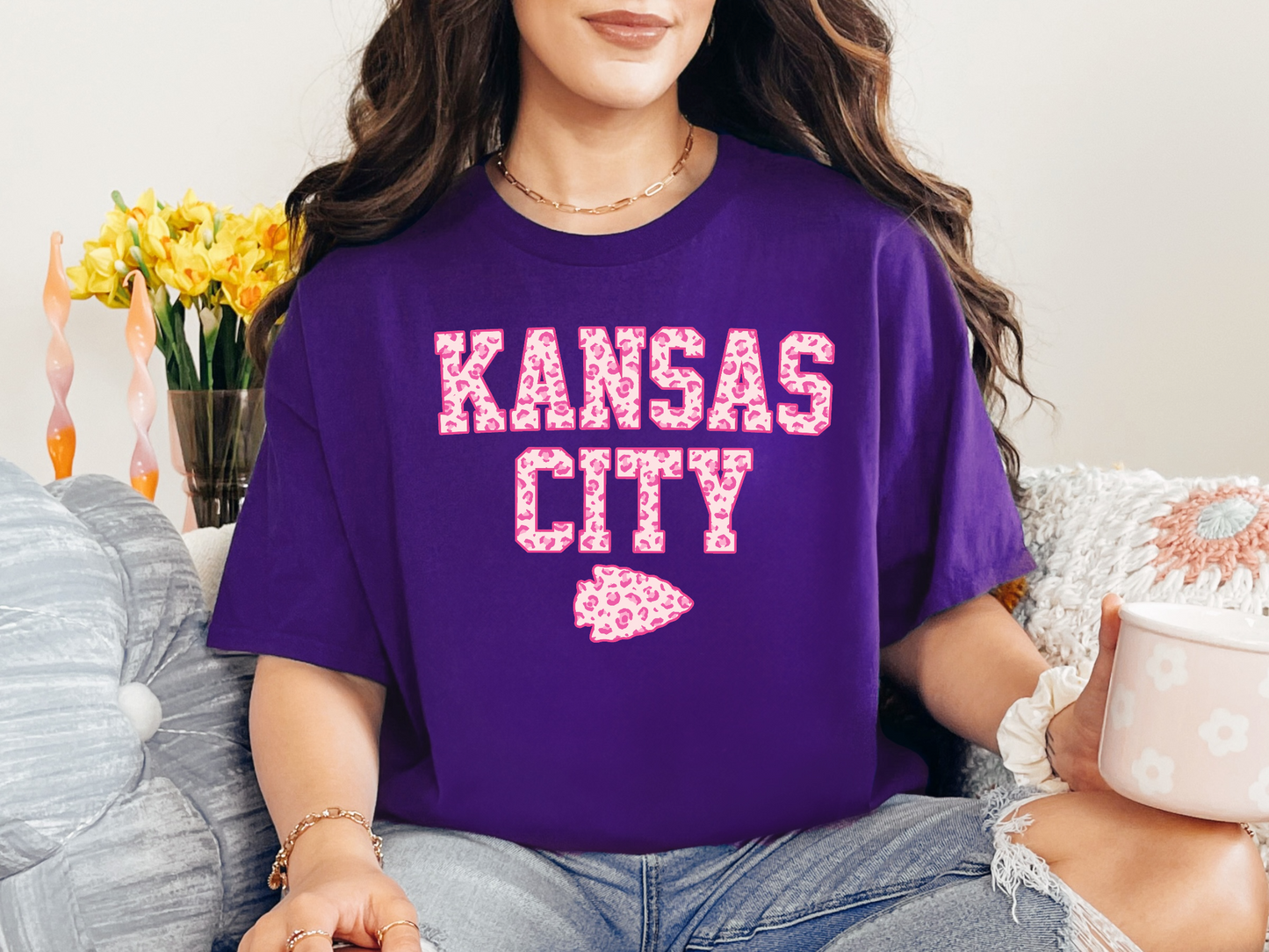 Kansas City Pink Leopard Tee