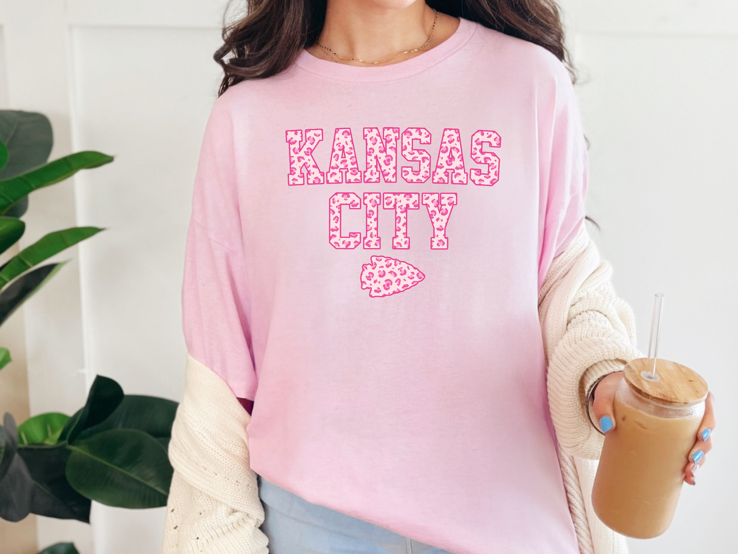 Kansas City Pink Leopard Tee