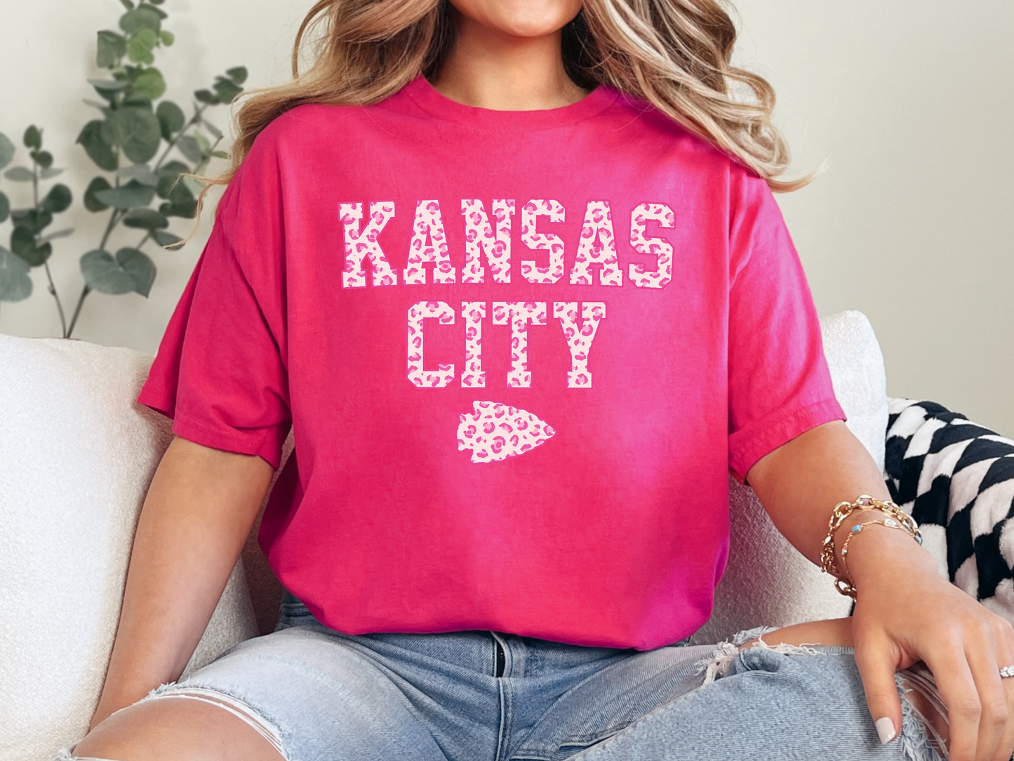 Kansas City Pink Leopard Tee