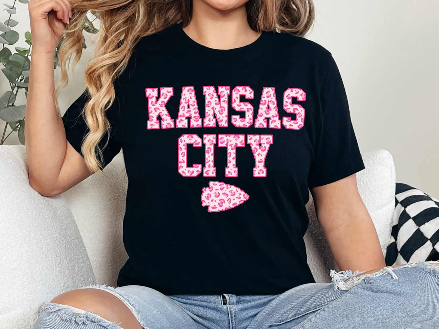 Kansas City Pink Leopard Tee