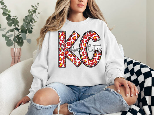 KC Kansas City Leopard Sweatshirt/Hoodie