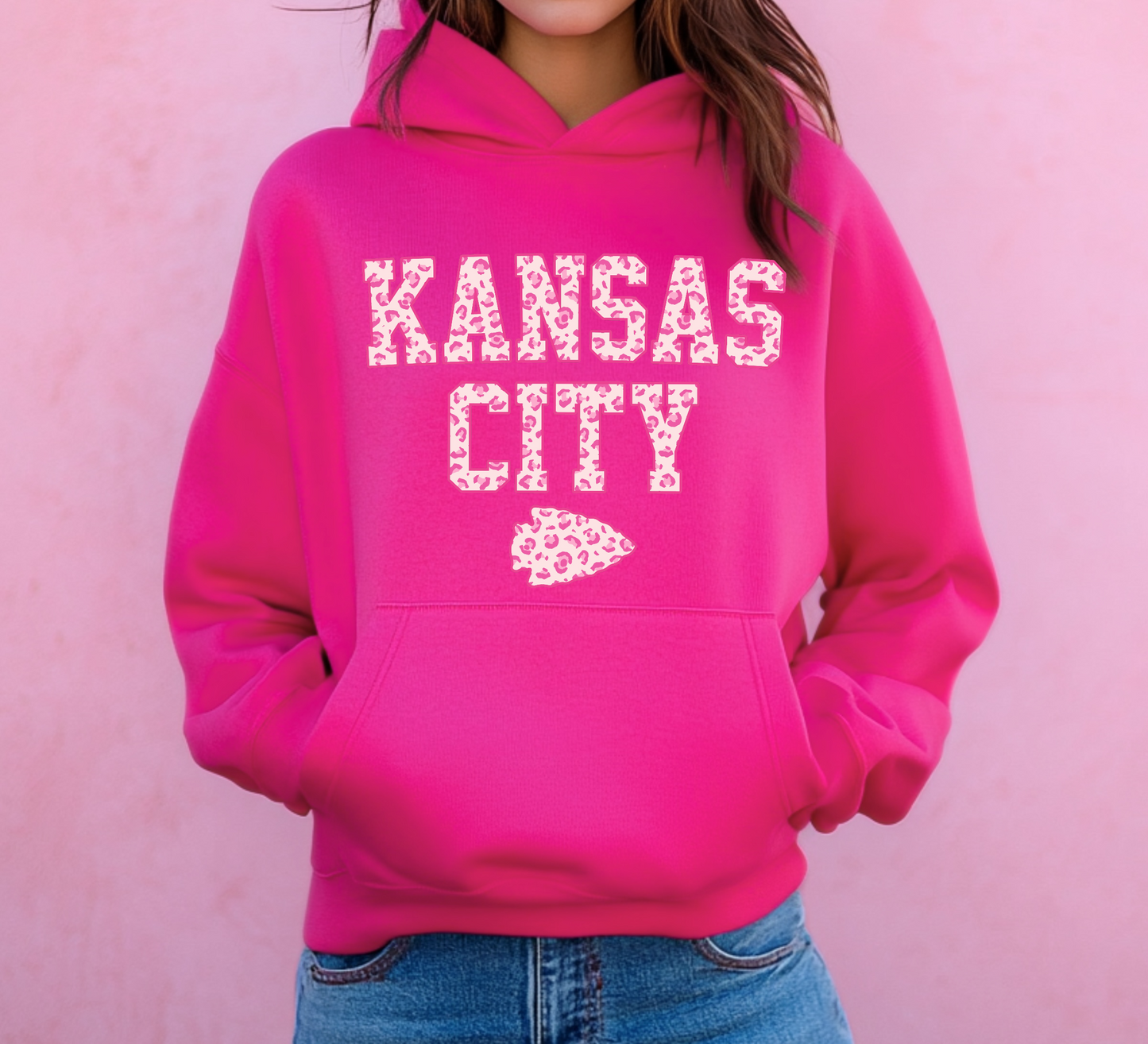 Kansas City Pink Leopard Sweatshirt/Hoodie