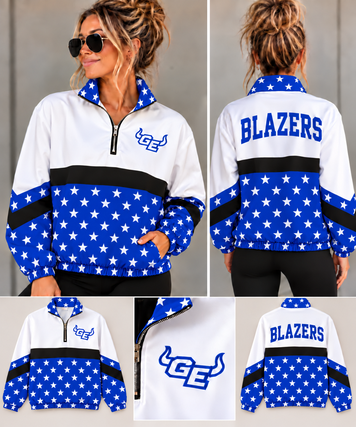GE Stars Blue Windbreaker Lined