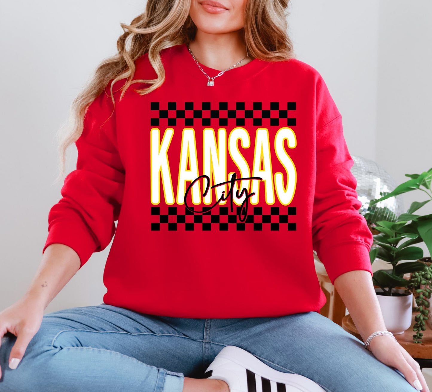 Kansas City Checkered Retro Sweatshirt/Hoodie