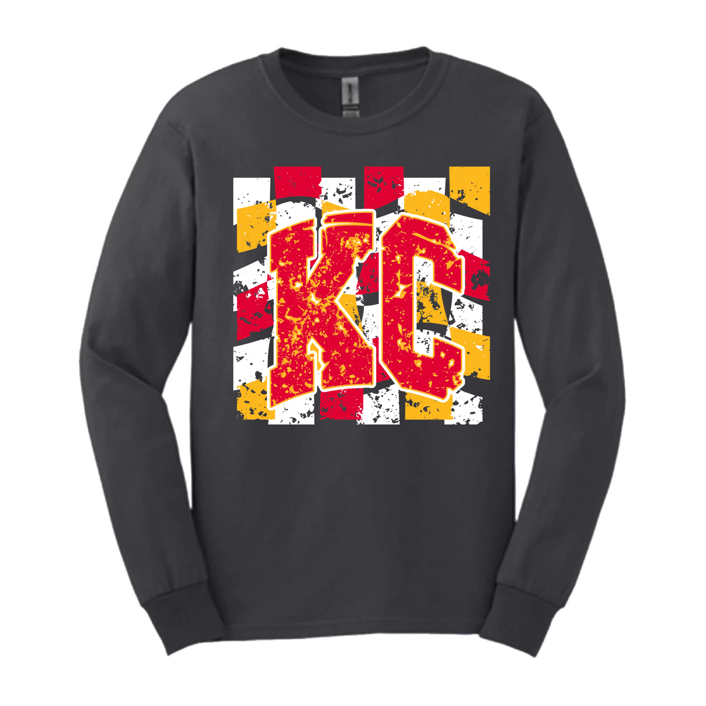 KC Checkered Vintage Long Sleeve Tee