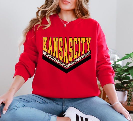 Kansas City Vintage Leopard Sweatshirt/Hoodie