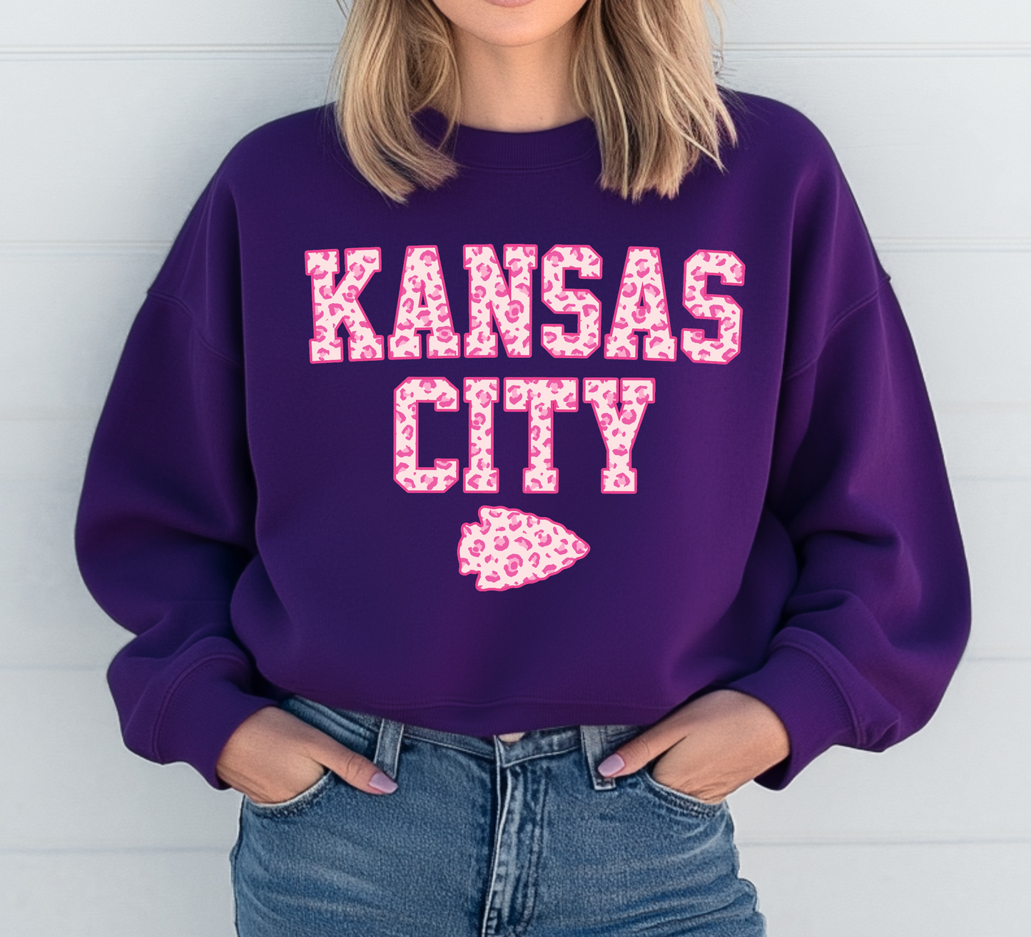 Kansas City Pink Leopard Sweatshirt/Hoodie