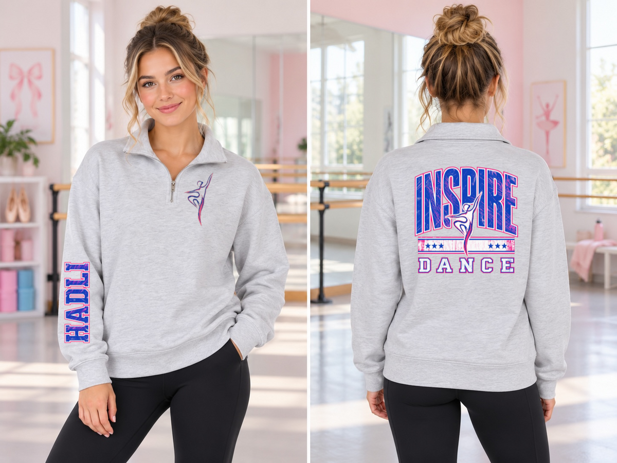 Inspire Dance Quarter Zip Back Image