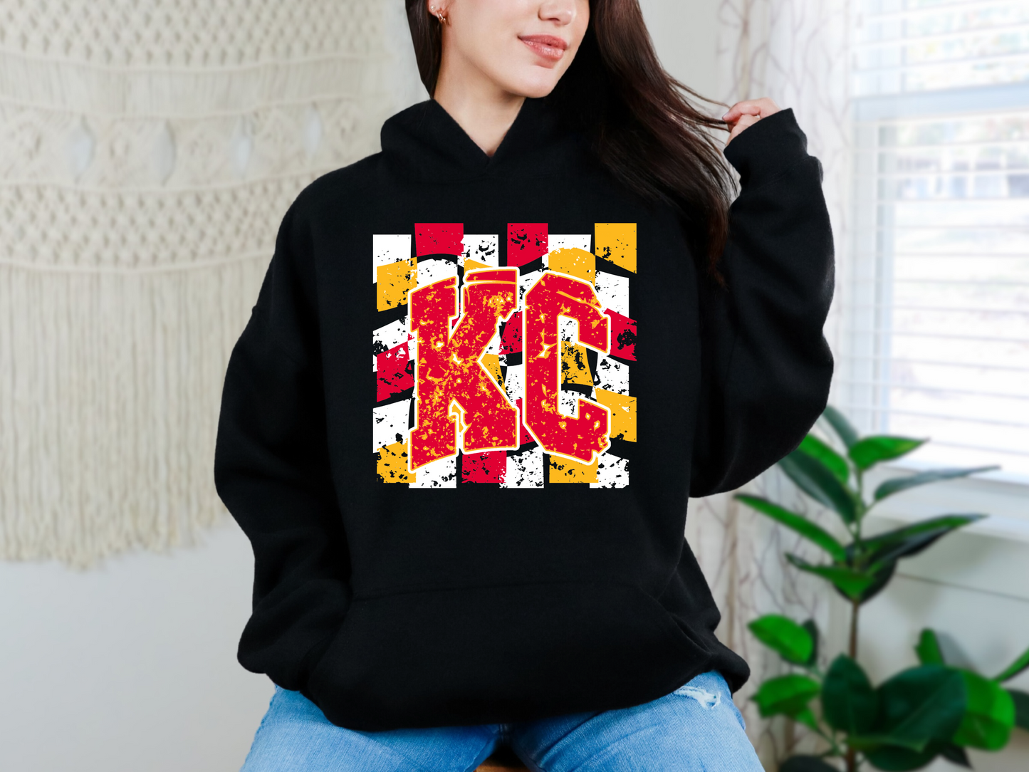 KC Checkered Vintage Hoodie