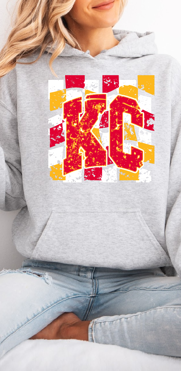 KC Checkered Vintage Hoodie
