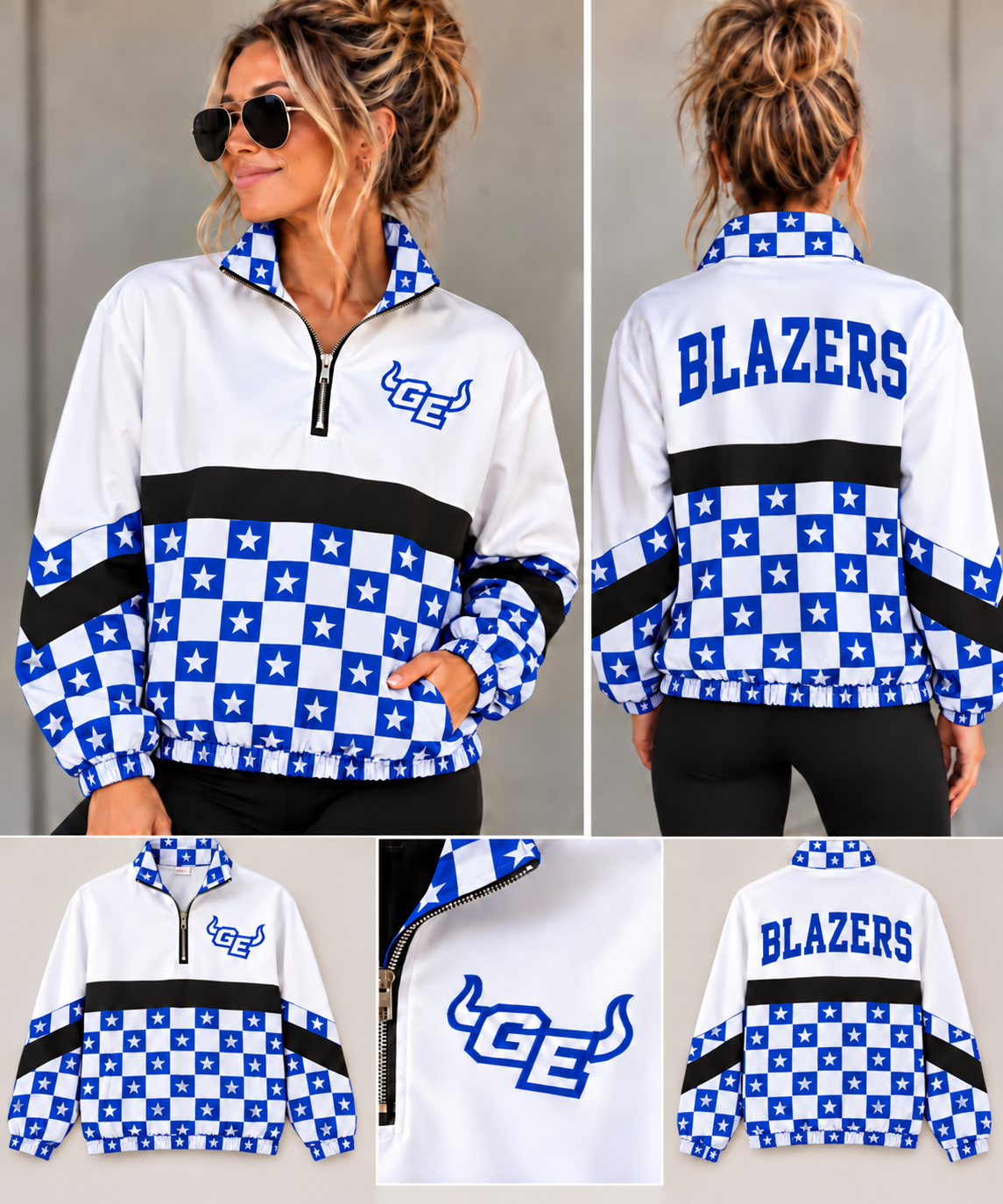 GE Stars White Windbreaker Lined