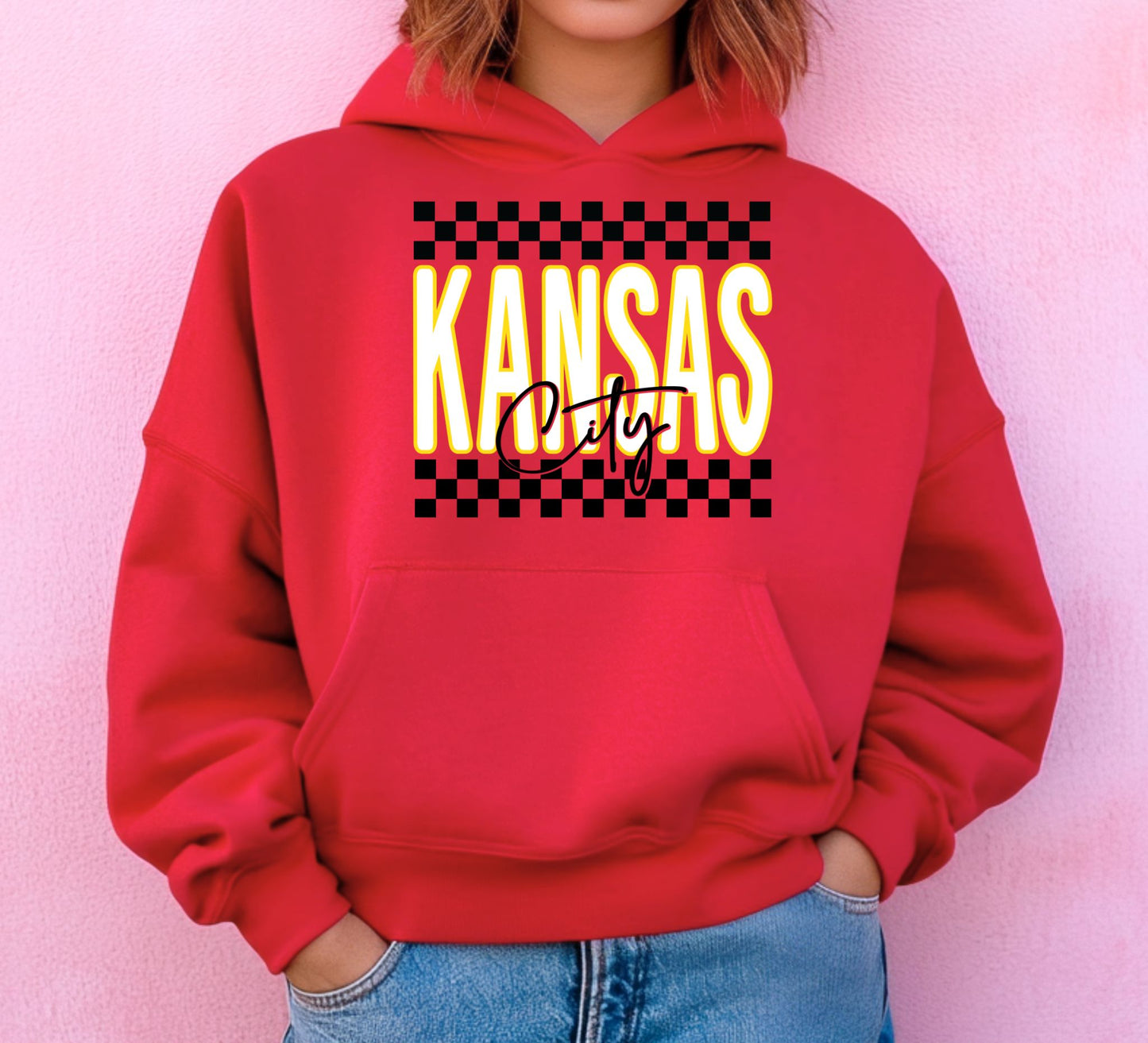 Kansas City Checkered Retro Sweatshirt/Hoodie