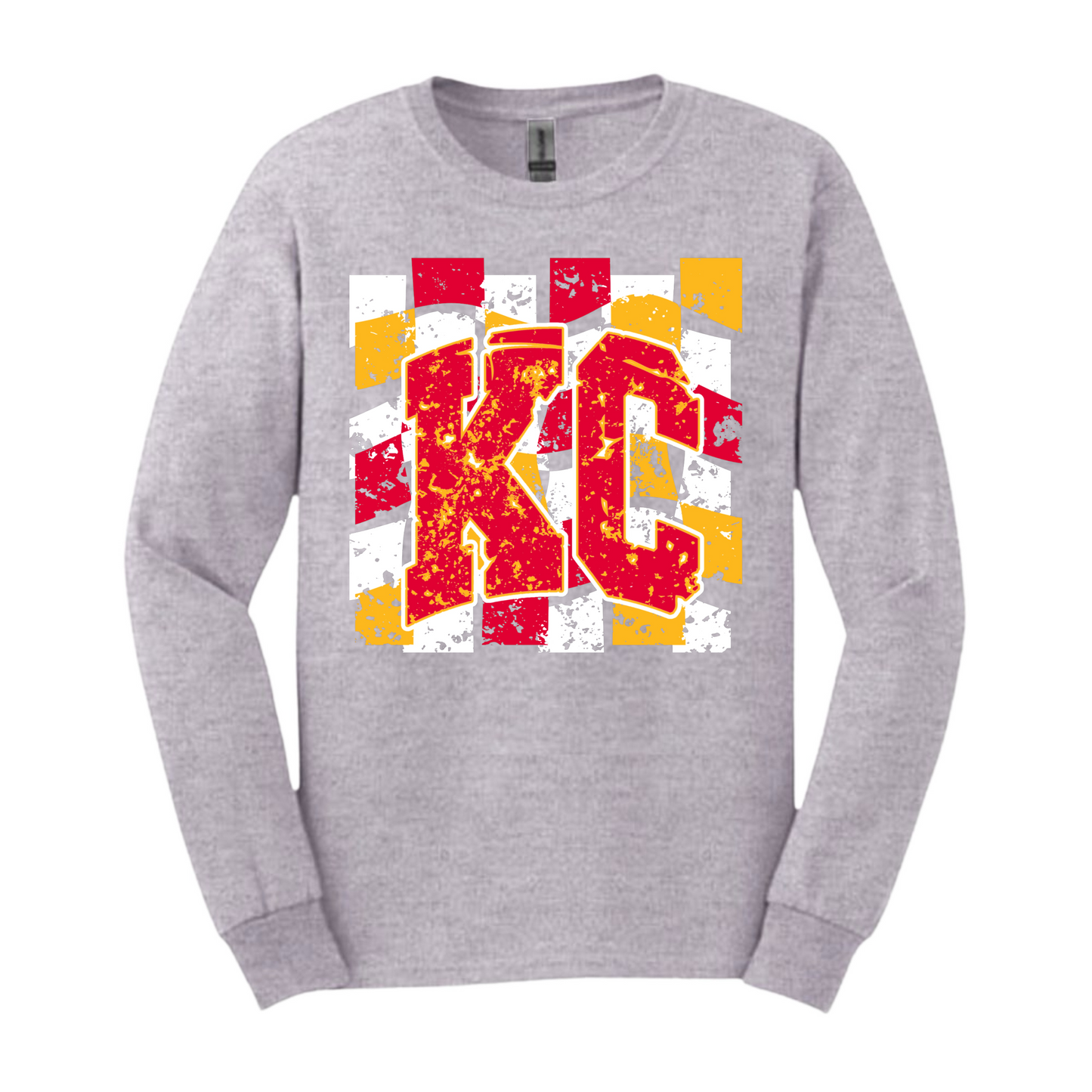 KC Checkered Vintage Long Sleeve Tee