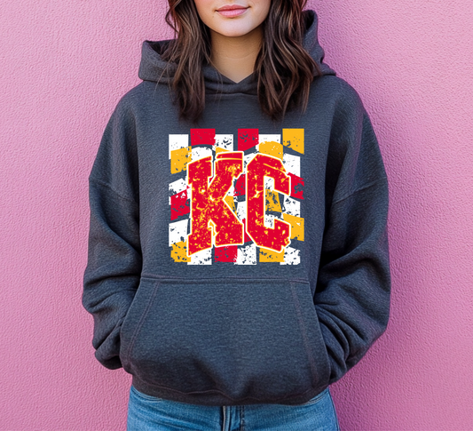 KC Checkered Vintage Hoodie