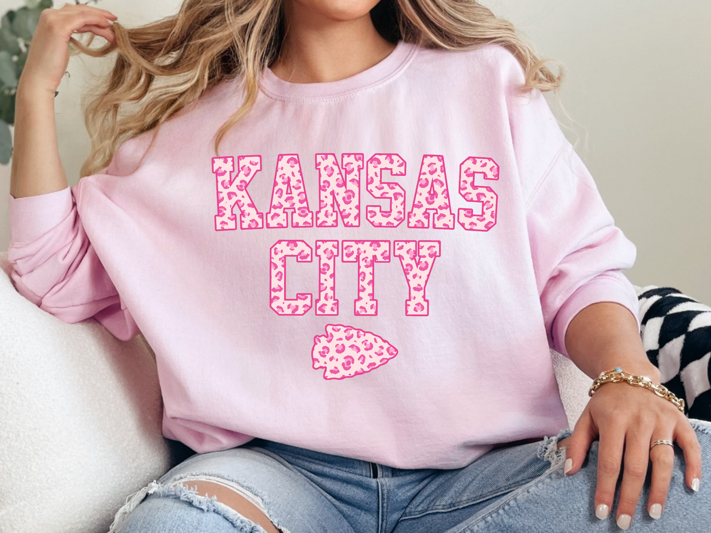 Kansas City Pink Leopard Sweatshirt/Hoodie