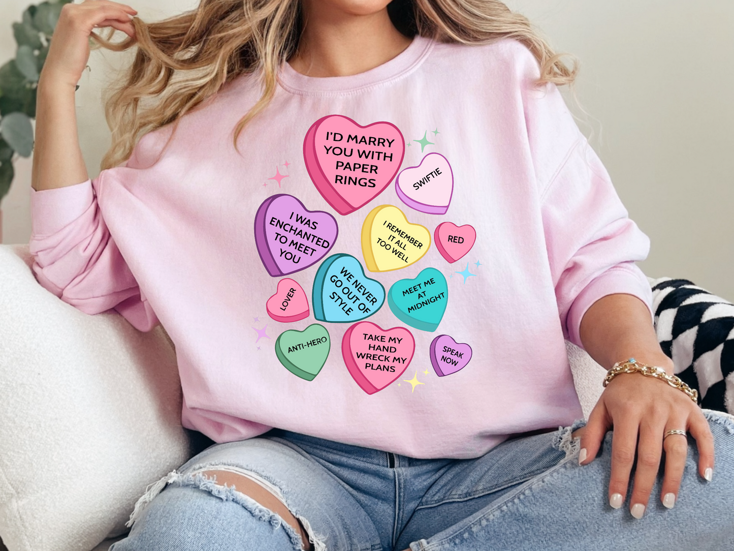 Tay Conversation Hearts Pink