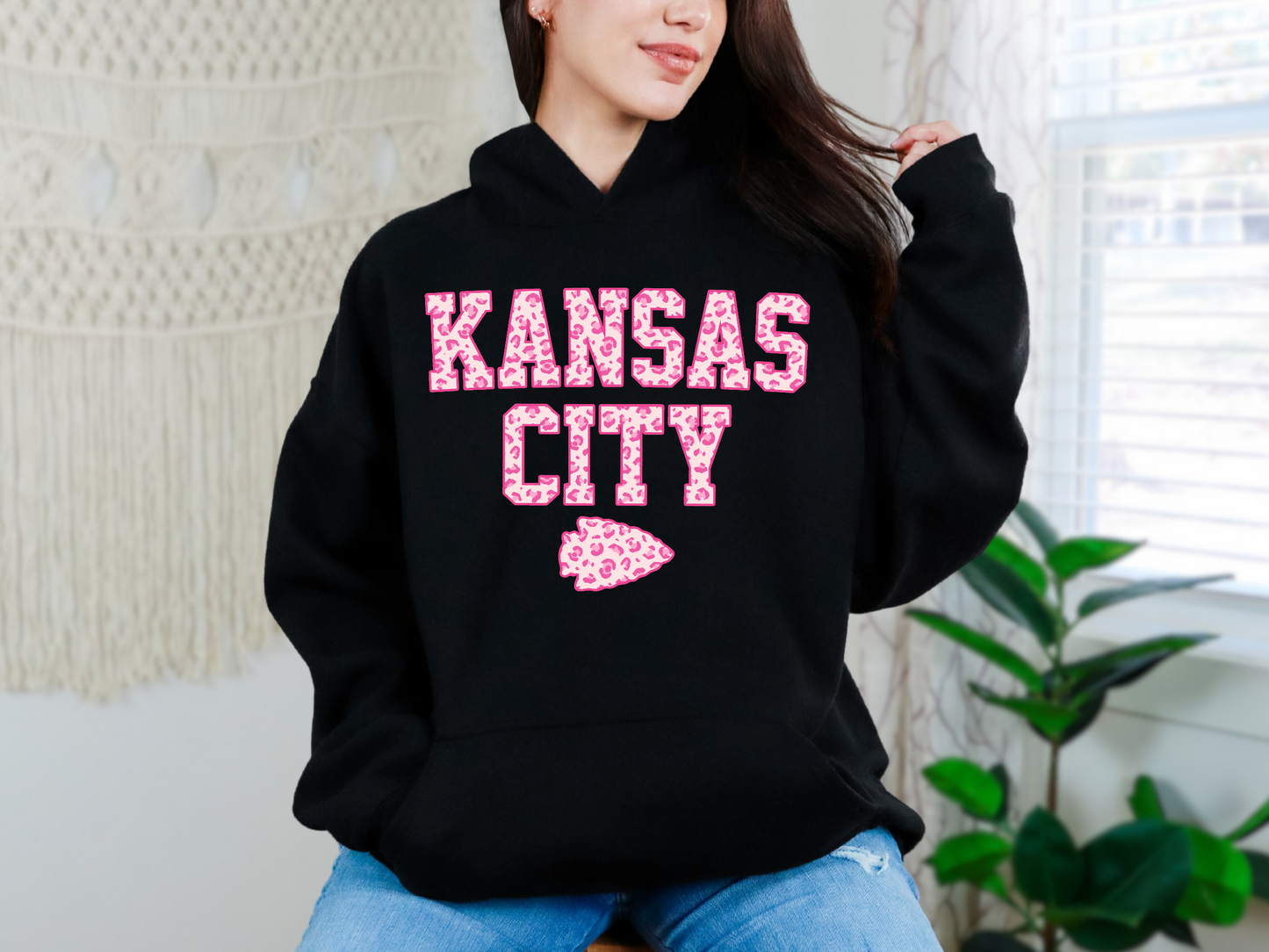 Kansas City Pink Leopard Sweatshirt/Hoodie