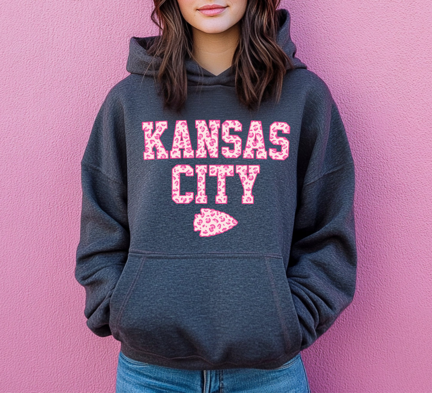 Kansas City Pink Leopard Sweatshirt/Hoodie