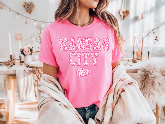 Kansas City Pink Leopard Tee