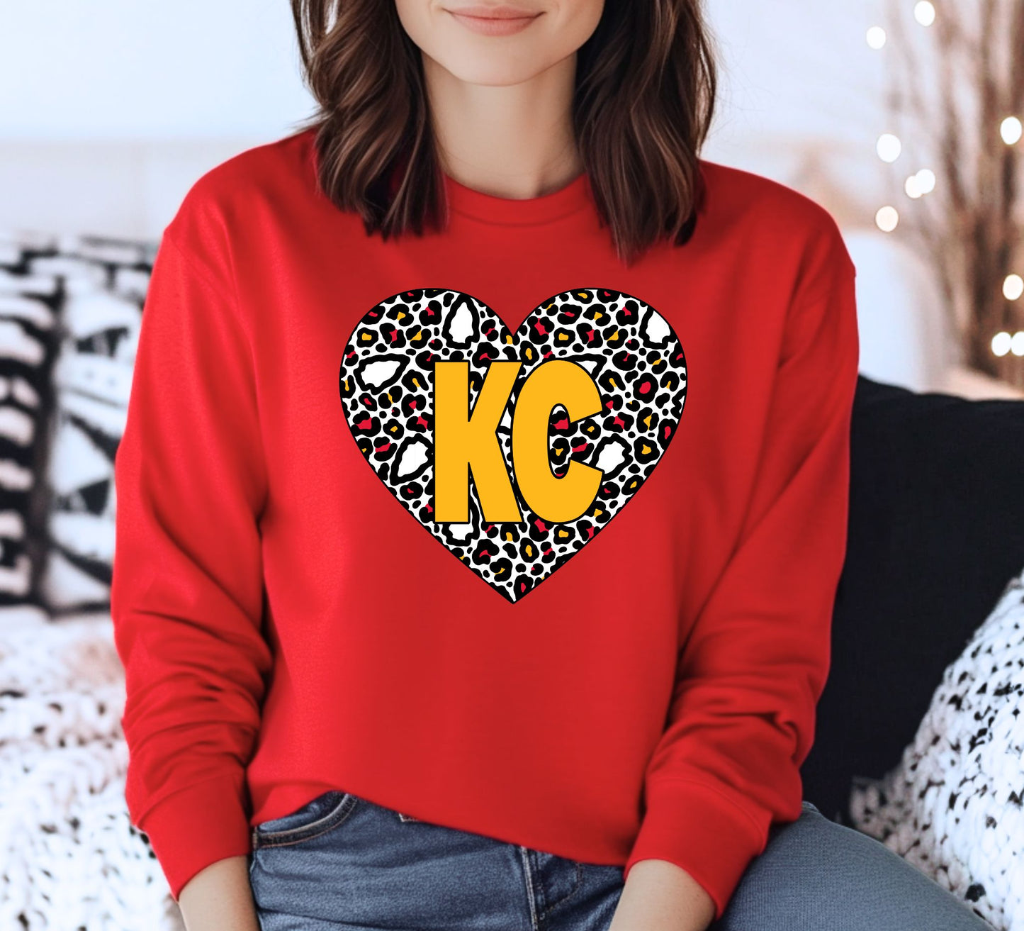KC Leopard Arrowhead Heart - Tee