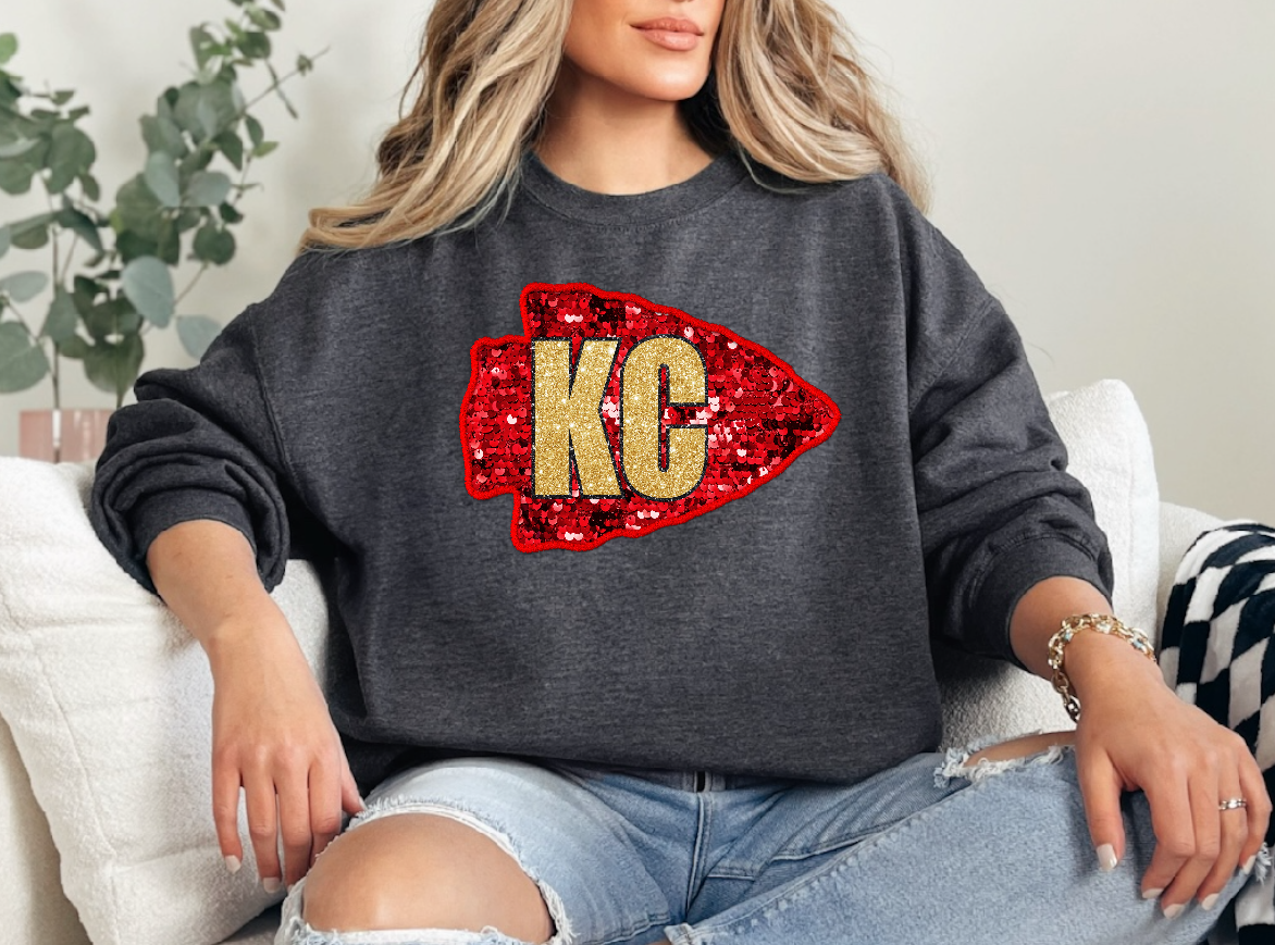 KC Faux Sequin Arrowhead Sweatshirt