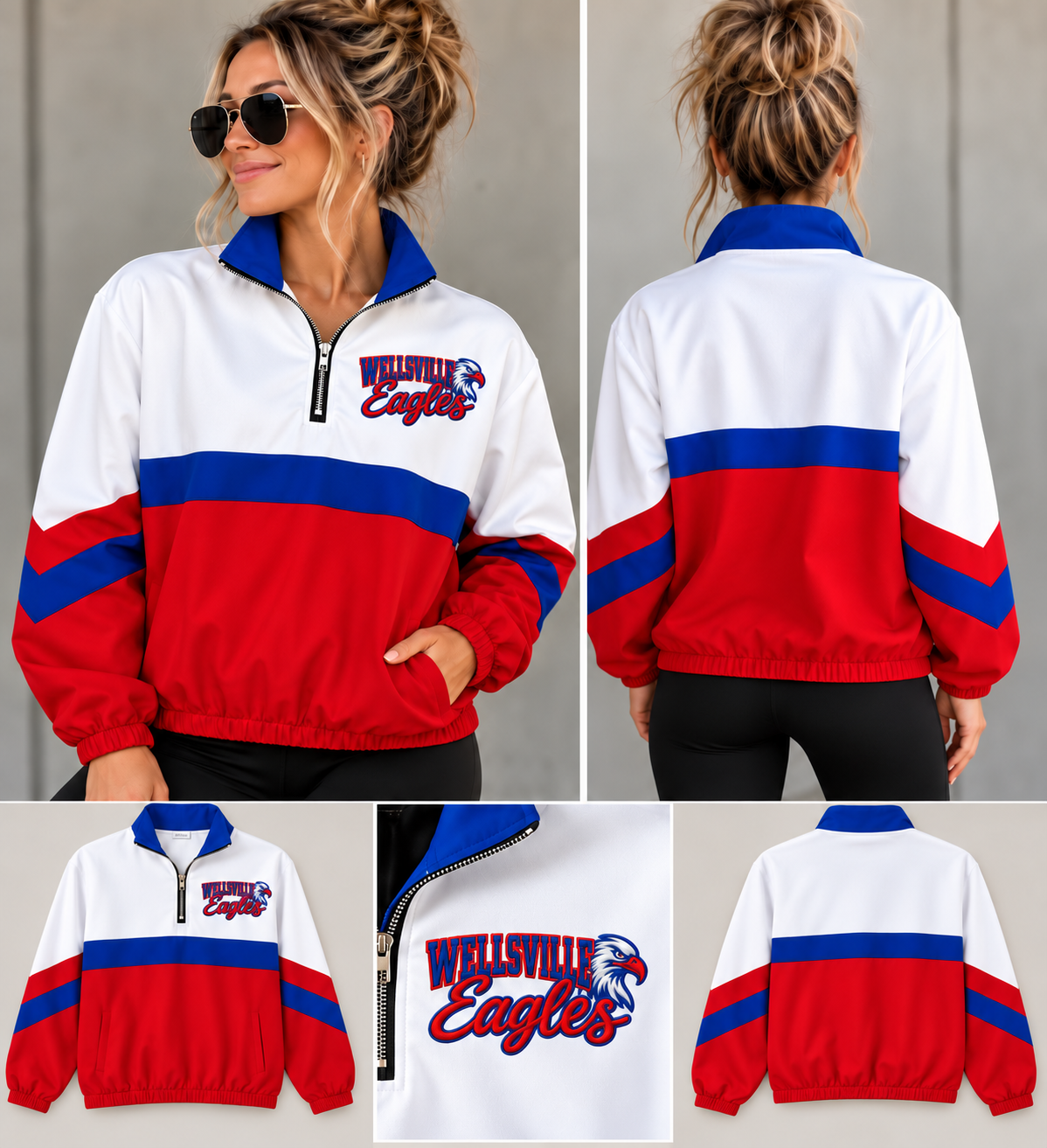 Wellsville Eagles Windbreaker Lined