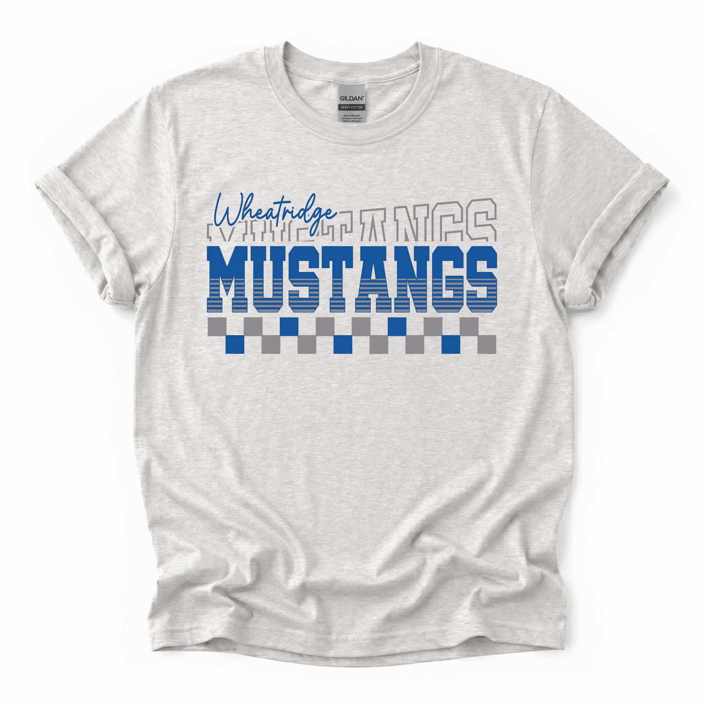 Mustangs Stacked Checkered
