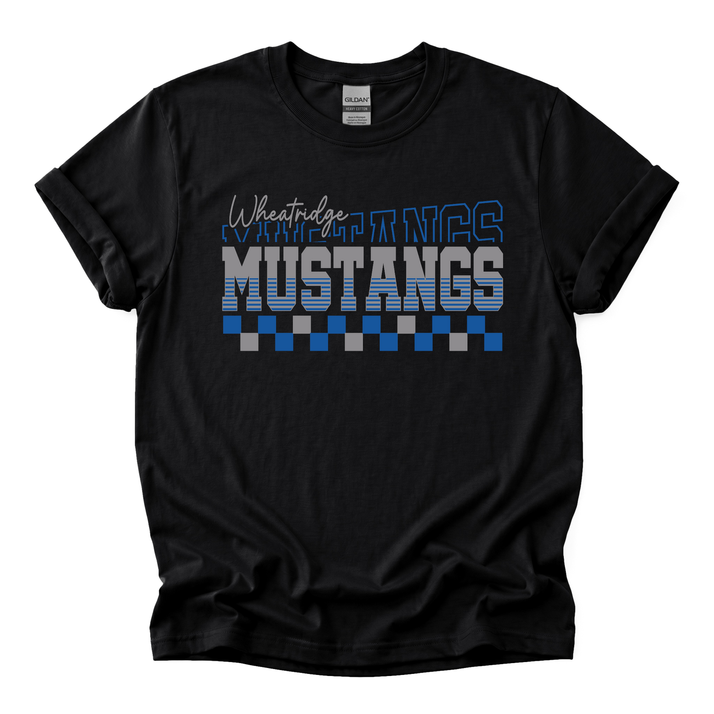 Mustangs Stacked Checkered