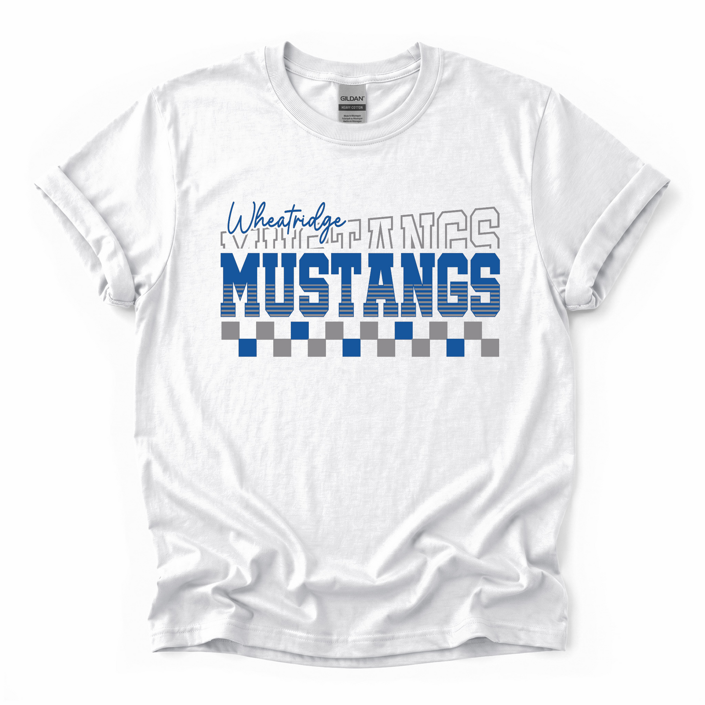 Mustangs Stacked Checkered